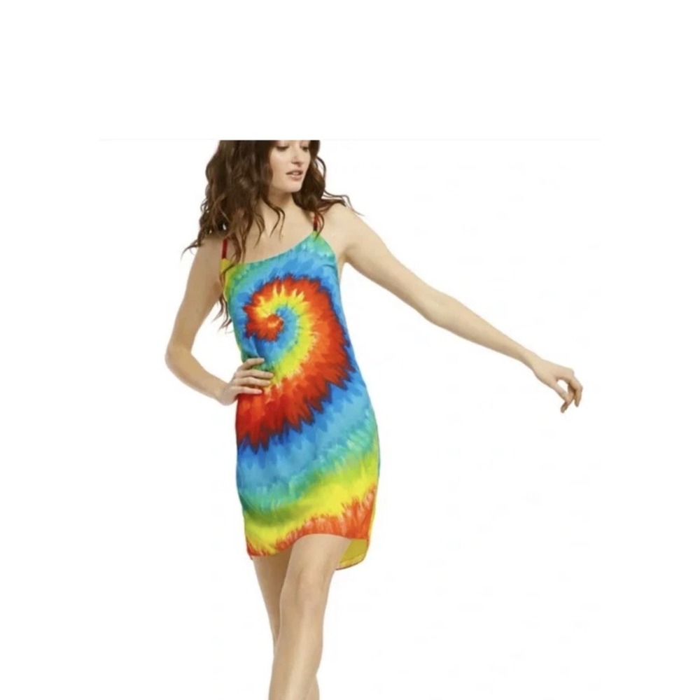 Alice + Olivia Emmie Tie Dye Mini Dress Size Small Maximalist Dopamine Colorful